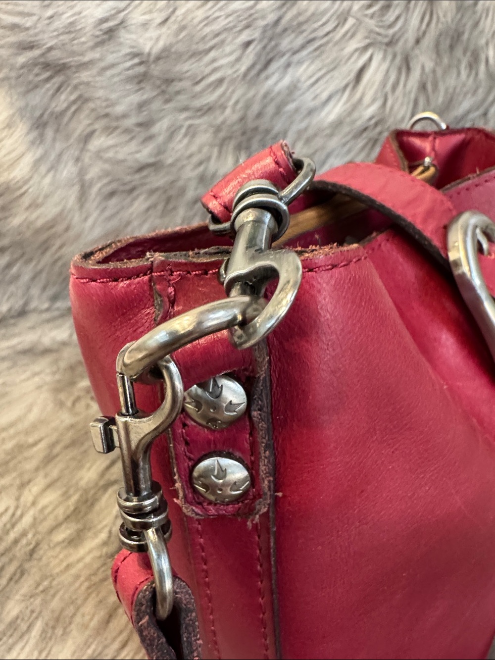 Patricia Nash Red Leather Crossbody Bag with Buckle Strap - Picture 8 of 13
